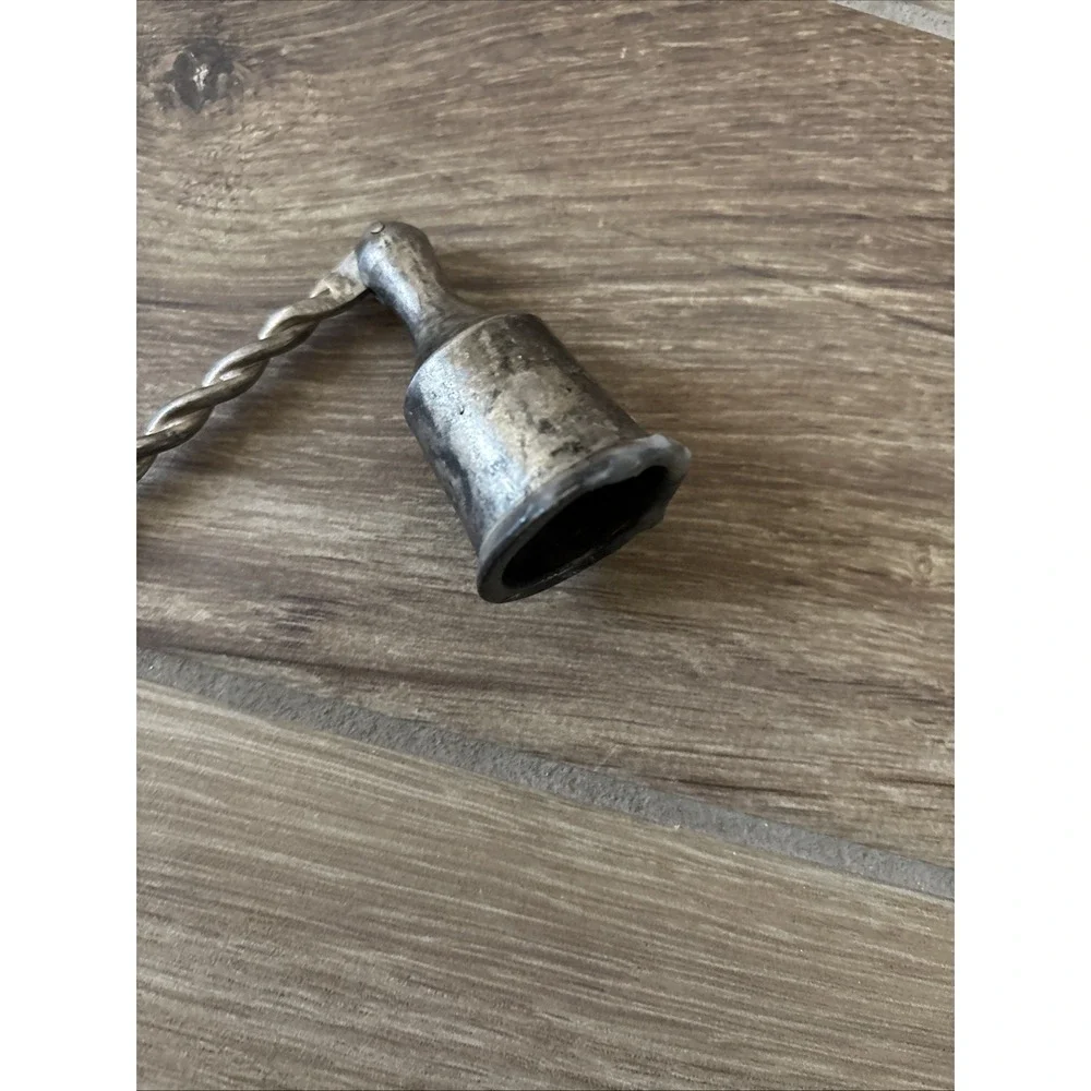 Vintage Metal Candle Snuffer Douser Twisted Handle - Scalloped Rim 12
